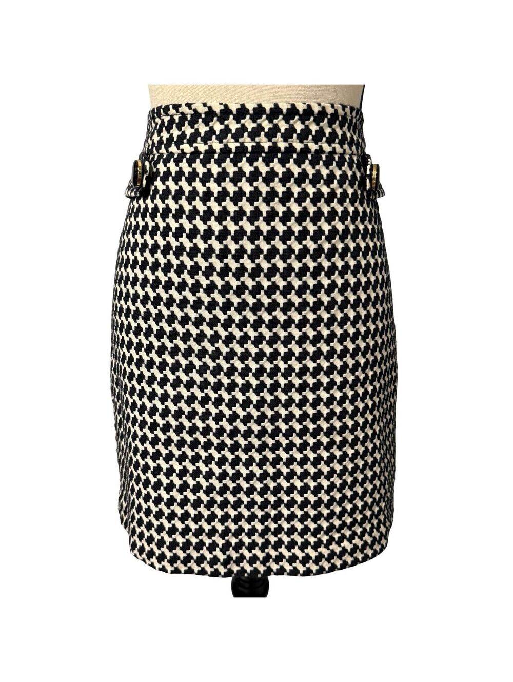 Trina Turk Black & Cream Knee-Length Skirt - Size 2